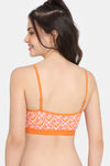 Rosaline Double Layered Non Wired Full Coverage Bralette Bra - Geoplay Orange — thumbnail 2